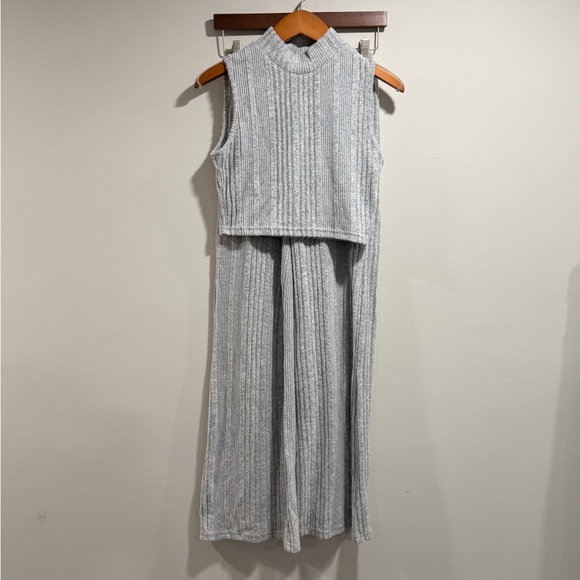 None Pants - No Brand Women’s Super Soft Sleeveless Knit Lounge Set in Gray Size S